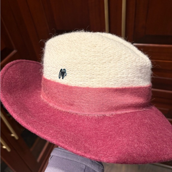 Berry Burgundy Cream Hat raffaello bettini wool alpaca nwt hat knit top Italy main image 6